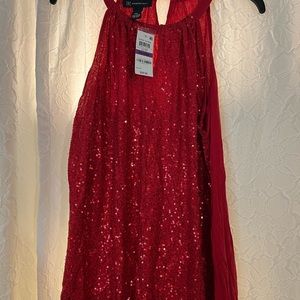 INC Going Global red sparkle top XXL